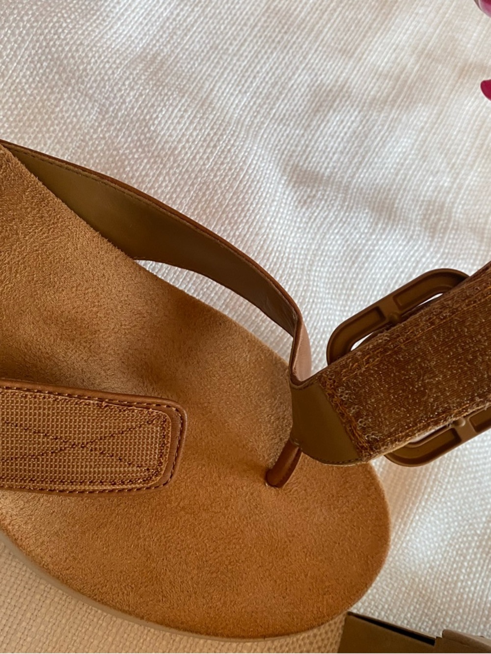 Vionic Uptown Marin Womens Platform Thong Orthopedic Sandal Tan Leather NIB 7.5M - Picture 5 of 11